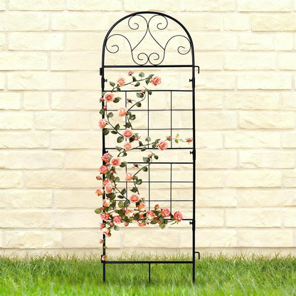 hogardeck 1PC 45x35 Inch Heavy Duty Metal Trellis - Black Rustproof Coated Outdoor Garden Support for Climbing Plants, Roses, Vegetables