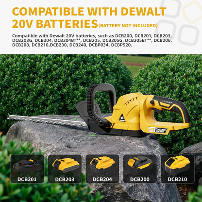 Cordless Hedge Trimmer with Rotatable Handle for Dewalt 20V Battery, 52cm Brushless Motor Trimmers Battery Powered, Electric Hedge Trimmer Bush Trimmers for Garden, Yard(Battery Not Included)