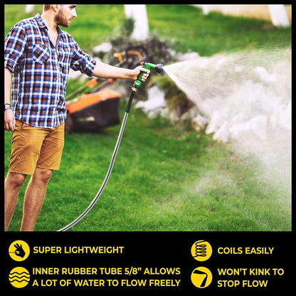 Bionic Steel Pro 25 FT Garden Hose with Nozzle, 304 Stainless Steel Metal Water Hose 25Ft, Flexible Hose, Kink Free, Lightweight and Durable, Crush Resistant Fitting, Easy to Coil, 500 PSI 2025 Model