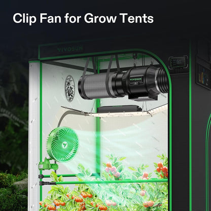 VIVOSUN 2-Pack AeroWave E6 Grow Tent Fan 6”, EC Motor, Smart Wifi Control, US Patented Auto Oscillating Clip fan, Weatherproof IP-54, Strong Airflow but Quiet for Hydroponic Ventilation Circulation