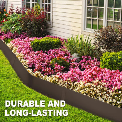 4 Inch Metal Landscape Edging, 6 Pack Heavy Duty Galvanized Steel Garden Edging, Hammer-in Metal Edging for Landscaping for Lawn, Pathway, Yard