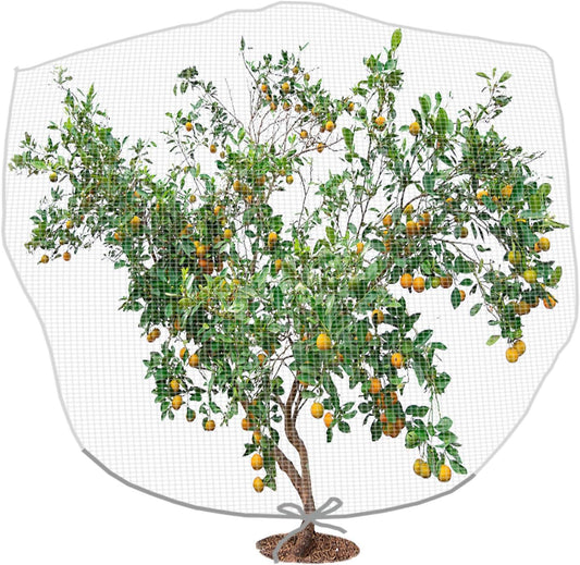 8.2 x 6.5 Feet Large Fruit Tree Netting, Insect Bird Barrier Tree Net with Drawstring, Garden Bird Netting Plant Cover for Protect Plant Fruit Flower from Insect Bird