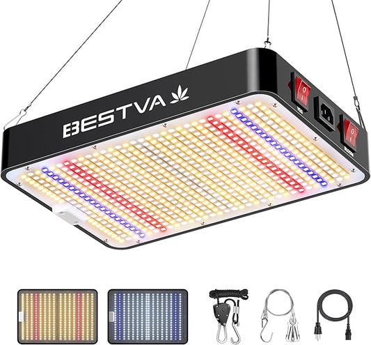 BESTVA DC1000 Led Grow Light with High Yield Diodes Full Spectrum LED Grow Lights for Indoor Plants Greenhouse Veg Bloom Light Hydroponic Grow Lamp