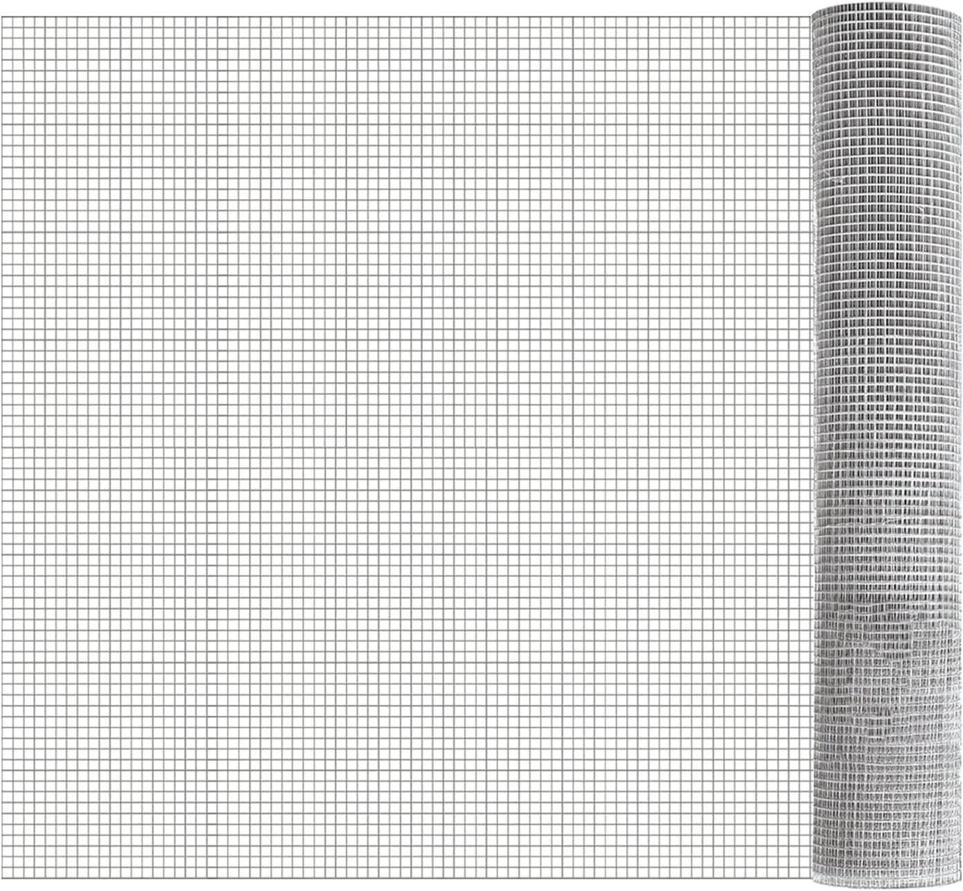 Hardware Cloth 1/4 inch Chicken Wire Fencing Double Hot-Dipped Galvanized After Welding Wire Fence，Duty Rust Proof Fencing for Gardens, Poultry Animal Netting Cage Screen (1/4inch 36in x 100ft)