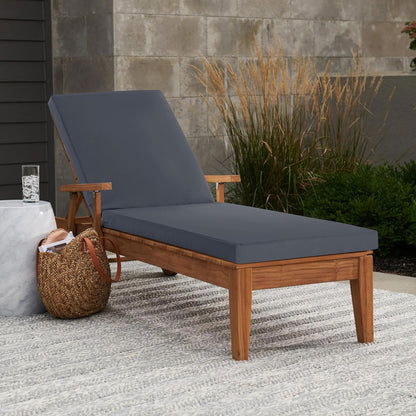 Chaise Lounge Cushions Outdoor - Waterproof and Fade Resistant Sun Lounger Replacement Cushions - Patio Lounger Pads with Removable Cover for Pool, Deck, Lawn, 80 x 26 x 3 Inch, Dark Grey