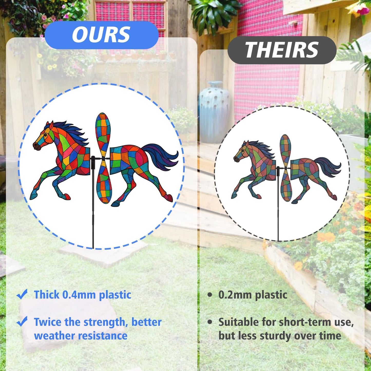Horse Petite Spinner Outdoor, Horse Wind Spinner for Yard and Garden