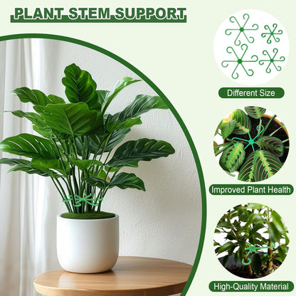 32pcs Plant Stem Support, Plant Support for Indoor Plants, 4 Sizes Climbing Houseplant Stem Holders, Reusable Plant Stabilizer, Indoor Plants Accessories