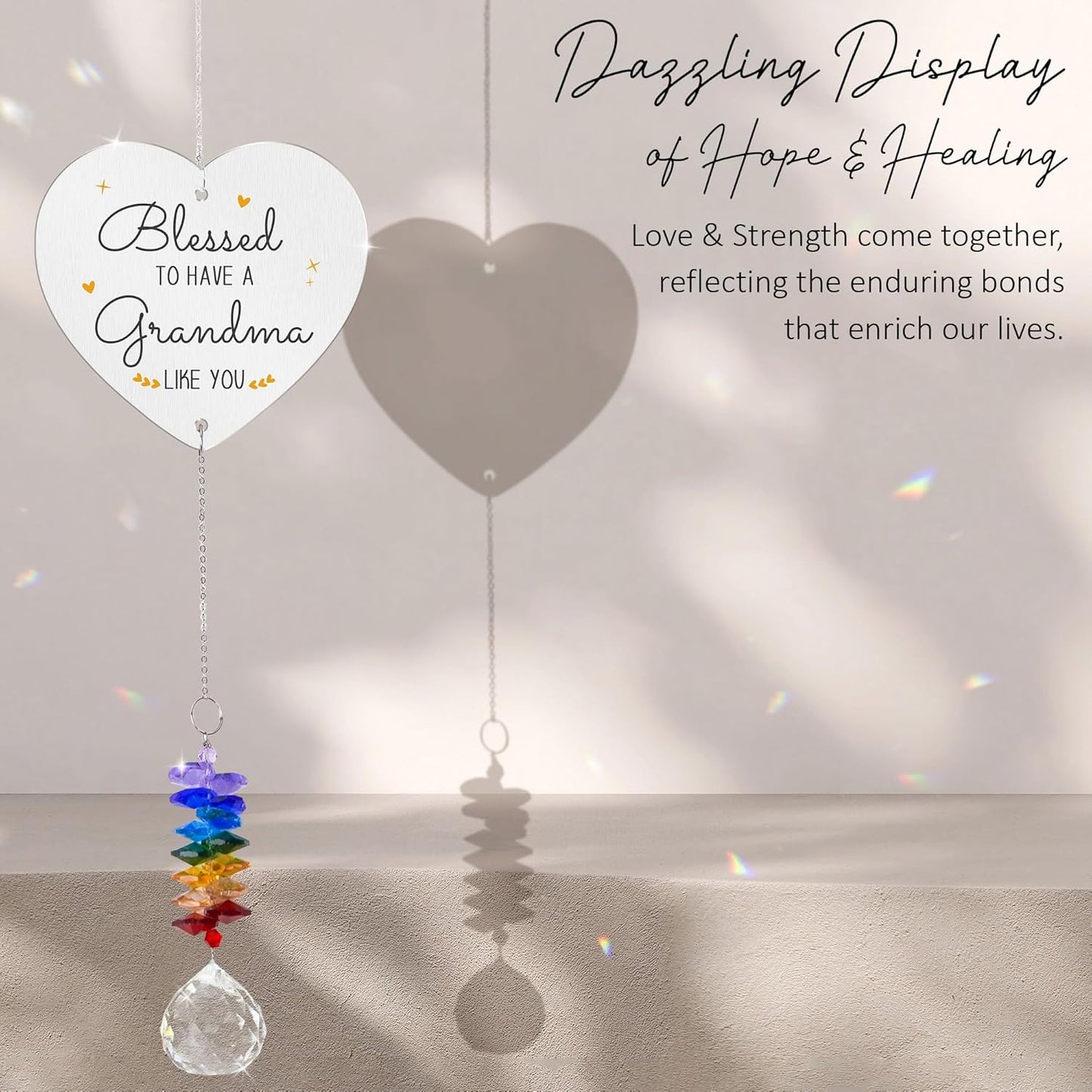 Gifts for Grandma - Nana Sun Catcher Birthday Gift - Crystal Suncatcher Rainbow Maker - Hanging Window Decor - Sentimental Keepsake - Gift for Grandmother from Grandkids