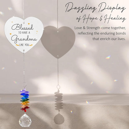 Gifts for Grandma - Nana Sun Catcher Birthday Gift - Crystal Suncatcher Rainbow Maker - Hanging Window Decor - Sentimental Keepsake - Gift for Grandmother from Grandkids
