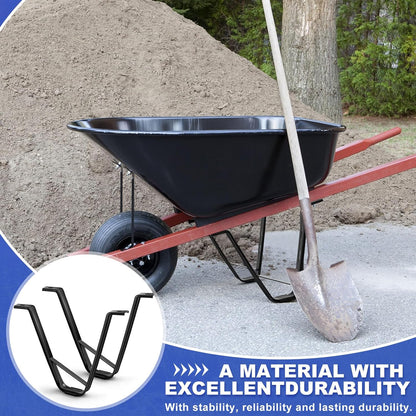 4 Pcs Heavy-Duty Steel Wheelbarrow Stands Trolley Replacement Parts Wheel Barrel Carretilla Bracket for Construction Wheelbarrows Yard Carts Carretillas para Construction Garden Carts