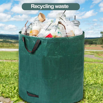 2 Pack 137 Gallons Reusable Yard Waste Bags with Double Bottom Extra Large Lawn Leaf Bags Heavy Duty With 4 Reinforced Handles Garden waste Bags Containers for Debris Grass Clipping