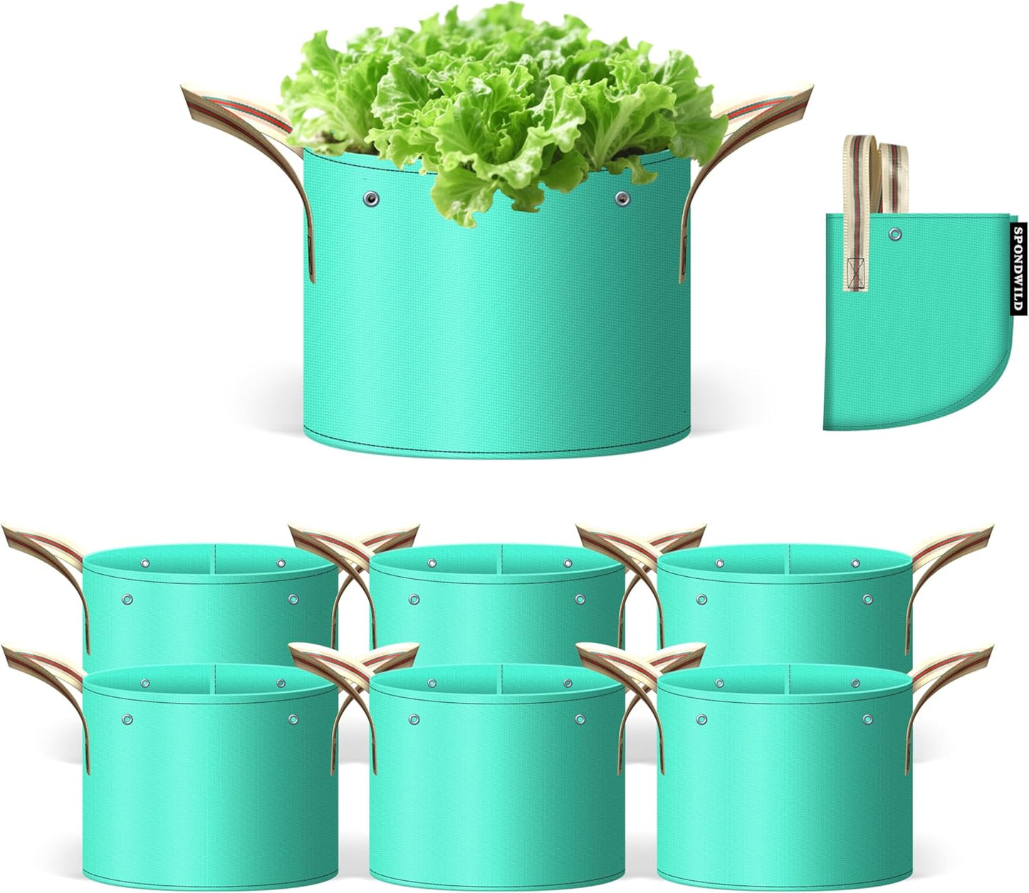 7 Pcs 5 Gallon Potato Grow Bag, PE Garden pots Plant Grow Bag with Branch-Binding Holes and Drain holefor for Vegetables, Strawberries, Flowers