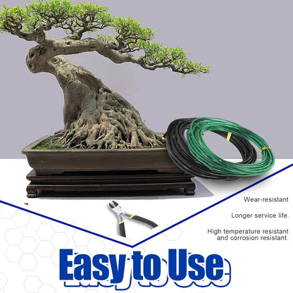 Glarks 4 Rolls Bonsai Wires Kit, 2mm 3mm 1mm 1.5mm Aluminum Bonsai Training Wire Tree Branches with Wire Cutter, 164 Feet Anodized Aluminum Set for Holding Bonsai Branches Small Trunks