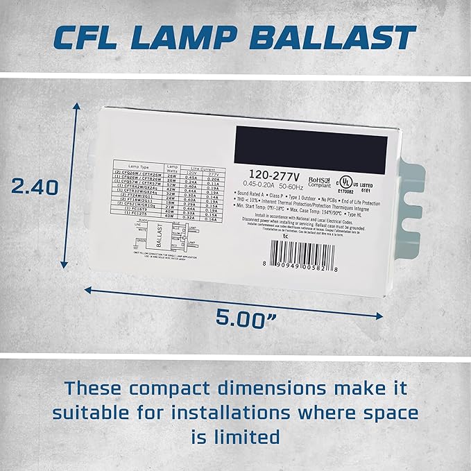 4 Pack - Replacement for Syvalnia QTP2X26CF UNV DM - 2-Lamp T4 Compact Fluorescent Ballast 26W High