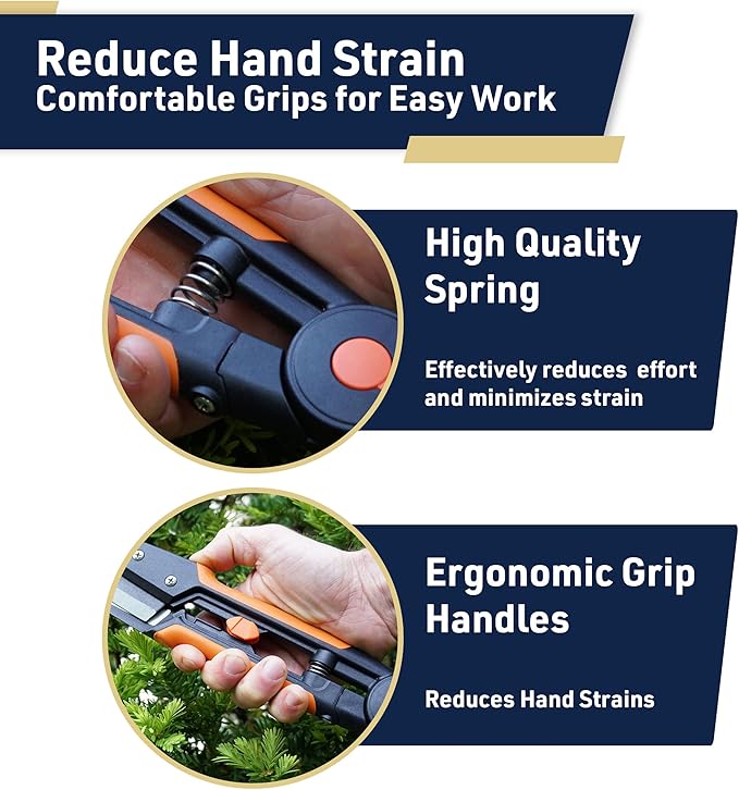 Garden Clippers - Grass Cutter Hand Edging Shears - Straight Yard Scissors for Outdoor Edges, Weeding, or Hedge Shears by Kings County Tools