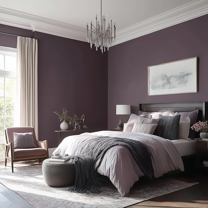 EVOLVE Paint & Primer: Environment-friendly, Low Sheen with One-coat Coverage for Interior & Exterior surfaces (Gentle Plum, 1-Gallon)