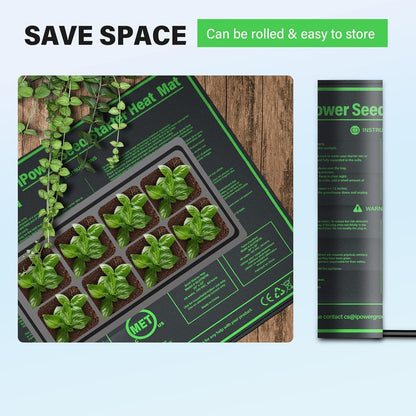 iPower 20" x 20" Durable Waterproof Seeding Heat Mat with Digital Thermometer for Providing Reliable Warmth for Indoor hydroponic Plant Germination