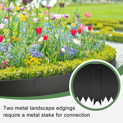 33FT Galvanized Steel Landscape Edging 10 Pack, 40" x 8" Metal Edging for Landscaping with 10Pcs Stakes & Gloves, Metal Garden Border for Garden Design, Yard, Tree Rings, Pathway, Divider