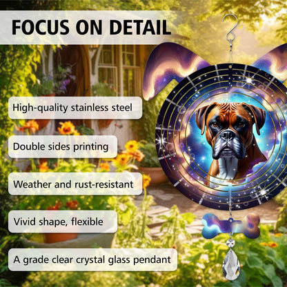 Boxer Dog Ears Wind Spinner, Boxer Wind Spinner Hanging for Yard and Garden