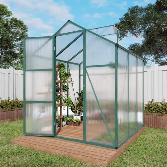 6*6.2*7.2FT Greenhouse for Outdoors, Polycarbonate Greenhouse with Stronger Wind Protection and Roof Vent, Walk-in Large Aluminum Sunroom Winter Proof, Green