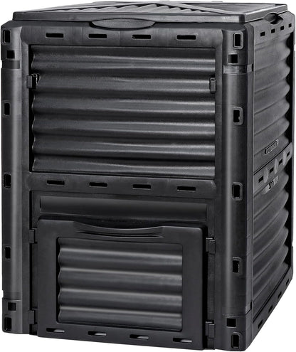 Large Garden Compost Bin, 80 Gallon (300L) Outdoor Composter Tumbler from BPA-Free Material for Fast Creation of Fertile Soil, Lightweight, Easy Assembly and Kitchen Waste Composting
