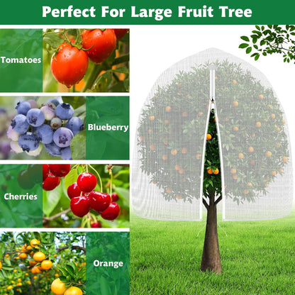 OZMI Large Bird Netting for Garden Blueberry Bushes Fruit Tree Netting Cover 8 x 8 FT, 2 Pack Plant Protection Mesh Bags with Zipper, Shrubs Bush Tomato Strawberry Berry Barrier Protectors Net