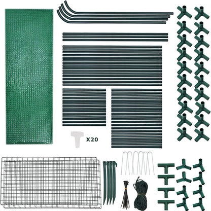 Walk-in Greenhouse for Outdoors w/ Mesh Side Windows, 3 Tiers 6 Shelves PE Cover Green House Portable Warm House for Seedling Flowers Growing 20 Pcs T-Type Plant Tags Include (GHW001G)
