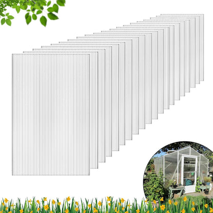 DGSL 20 Pcs Polycarbonate Greenhouse Panels, 4' x 2' x 0.16'' Twin-Wall Panels, Polycarbonate Sheet for All Weather Outdoor Garden and Greenhouse Covering