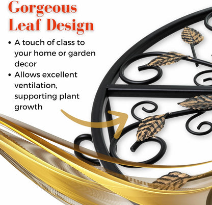 Metal Plant Stand – 2-Pcs Set 12-inch Outdoor and Indoor Plant Stand – Modern Plant Holder for Indoor and Outdoor Plants – 3-Inch Tall Planter Stand for Garden, Patio, Living Room, Balcony