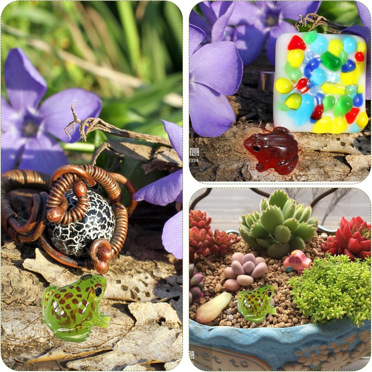 40Pcs Luminous Mini Frog Statues Model Miniature Frog Figurines Small Resin Animals Garden Decor Tiny DIY Terrarium Accessories Kit for Landscape Dollhouse Potted Aquarium Craft Party Ornament