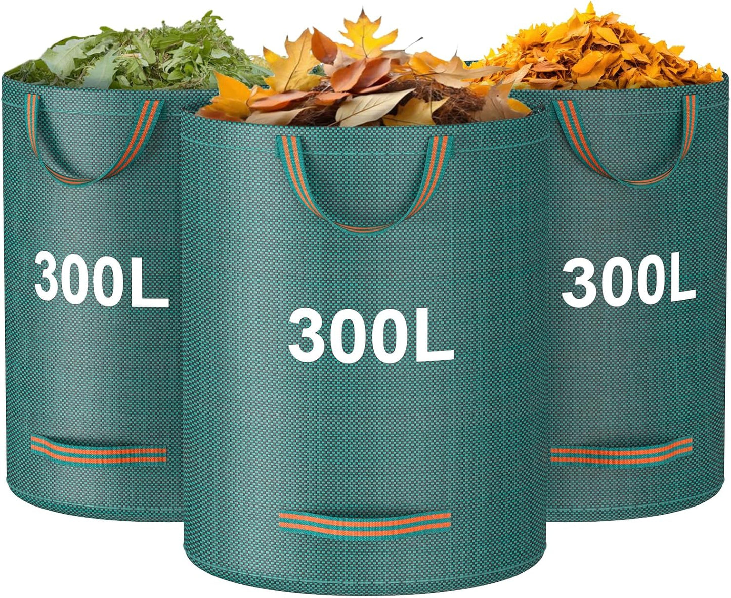 Mokani Reusable Yard Waste Bags, 79 Gallon Lawn and Leaf Bags 3 Packs, Heavy Duty Garden Bags With Reinforced Handles, Camping Yard Recycling Leaf Bag for Leaves