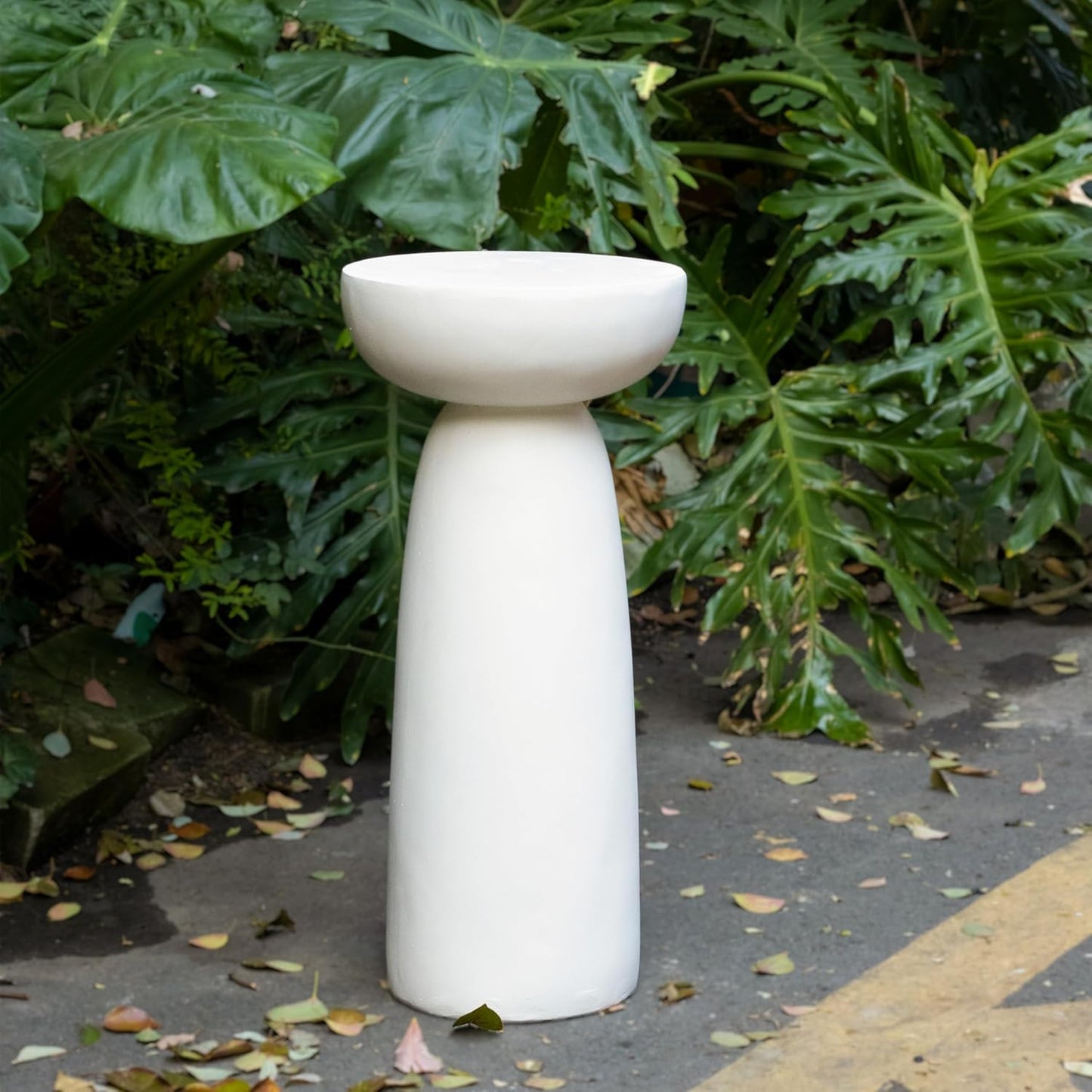 Decorative Roman Column Pedestal Column Plant Stand, Vintage European Style Classical Garden Pillar, Indoor Outdoor Decor, Pedestal Columns Plants Standing for Entryway Garden Yard Home (White/28''H)