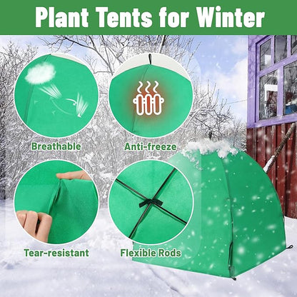2 Pack Winter Plant Covers Freeze Protection, Shrub Covers Warm Plant Tents for Winter, Frost Protection for Outdoor Plants from Freezing Animals Eating (28" x 28" x 30")