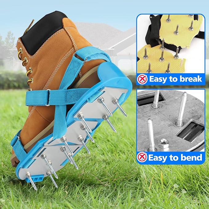 Lawn Aerator Shoes for Grass - Pre-Assembled Grass Aerator Shoes for Lawn - Soil Yard Aerator Tool for Aerating Patio Garden