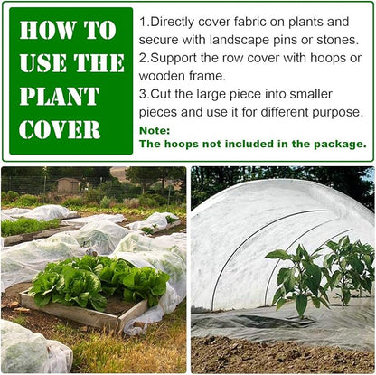 Plant Covers Freeze Protection, 10ft×33ft Reusable Rectangle Frost Protection Floating Row Cover Plant Blanket Garden Winterize Cover for Cold Weather Snow