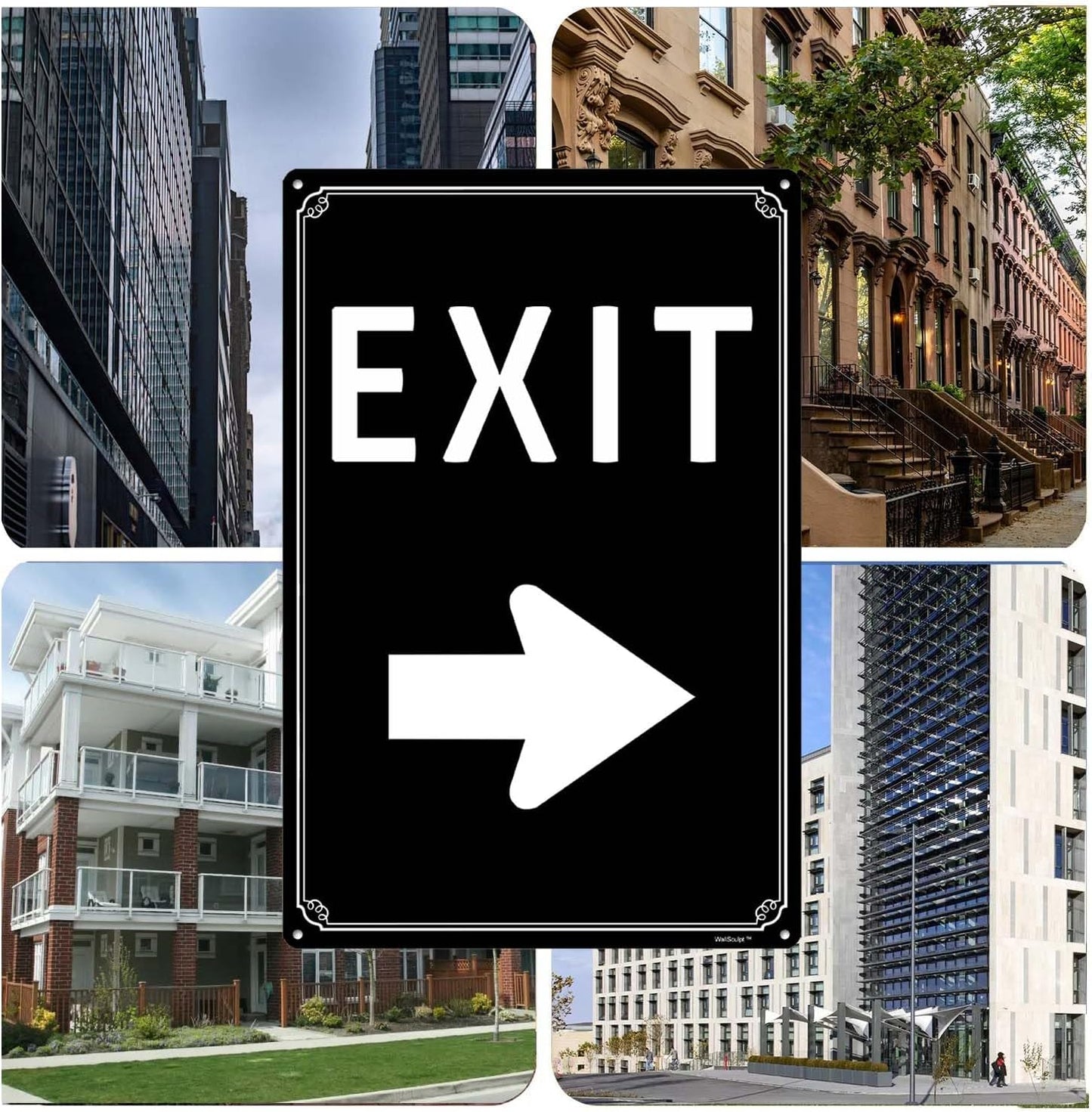 8x12" Exit Sign With Left Arrow - High-Intensity Aluminum Parking Lot Sign, Weatherproof & Fade-Resistant, Ideal for Outdoor & Indoor Use - Curbside Sign