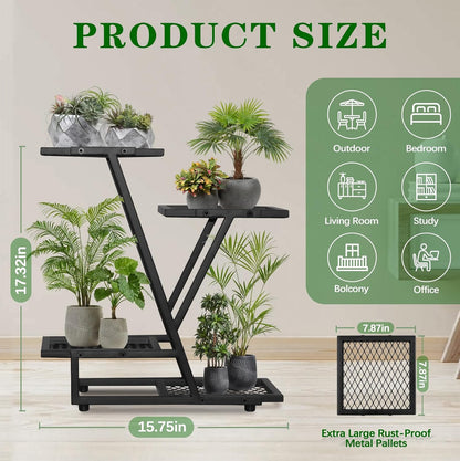 2Pack，4Tier plant stand，outdoor plant stands for patio，Planter Display ShelvingIndoor Outdoor，Multiple Flower Pot Holder， suitable for garden corners, balconies, and living rooms