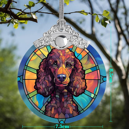 Christmas Ornament, Poodle Christmas Decor, Poodle Ornaments for Christmas Tree, Stained Glass Ornament, Poodle Gifts, Holiday Decorations and Xmas Gifts Ideas