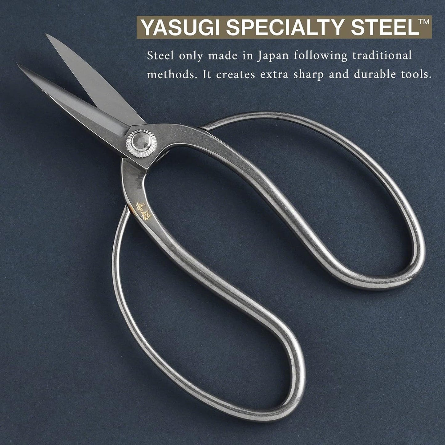 Wazakura Yasugi Stainless Steel Made in Japan Traditional Bonsai Scissors 7 in (180 mm), Pruning Shears for Bonsai Trees, Japanese Gardening Tools