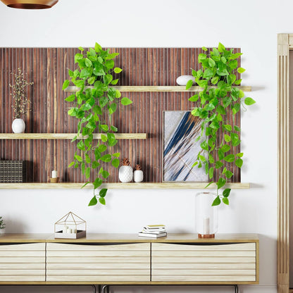 LOYWREE 2 Pack Small Artificial Hanging Plants with Faux Ivy Vine and Hanging Pothos 39Inch Fake Plant Realistic Greenery for Shelf Decor in Home, Office, Indoor & Outdoor Gardens