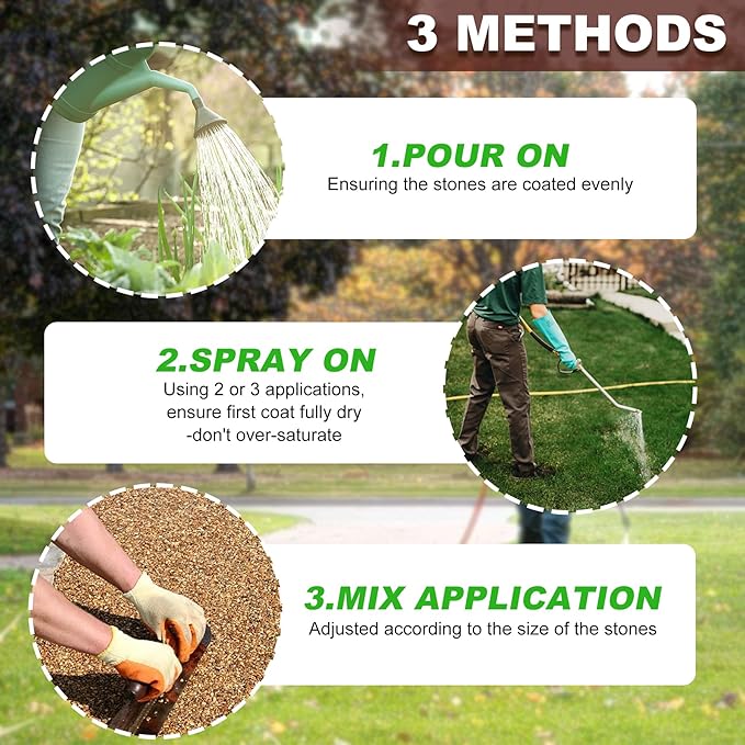 Mulch Glue - 64oz / 0.5 Gallon Landscape Adhesive Gravel Binder Glue with Applicator for Landscaping Concentrate Covers, Garden - Ready to Use Non Toxic Mulch Stabilizer for Pea Gravel, Stones, Bark