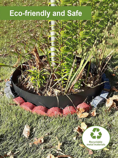 Landscape Edging Border, 40" L x 4" H 6Pack 20FT Total Black Galvanized Steel Garden Edging with Spikes, Sturdy Elegant Metal Lawn Broder for Flower Beds, Pathways, Paver Edges and Yard