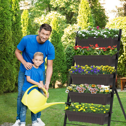 5-Tier Vertical Garden Planter,4.4Ft Planter Box with 5 Container Boxes