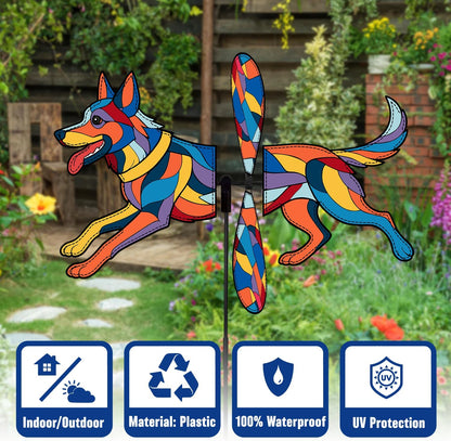 German Shepherd Petite Spinner Outdoor, German Shepherd Dog Wind Spinner for Yard and Garden