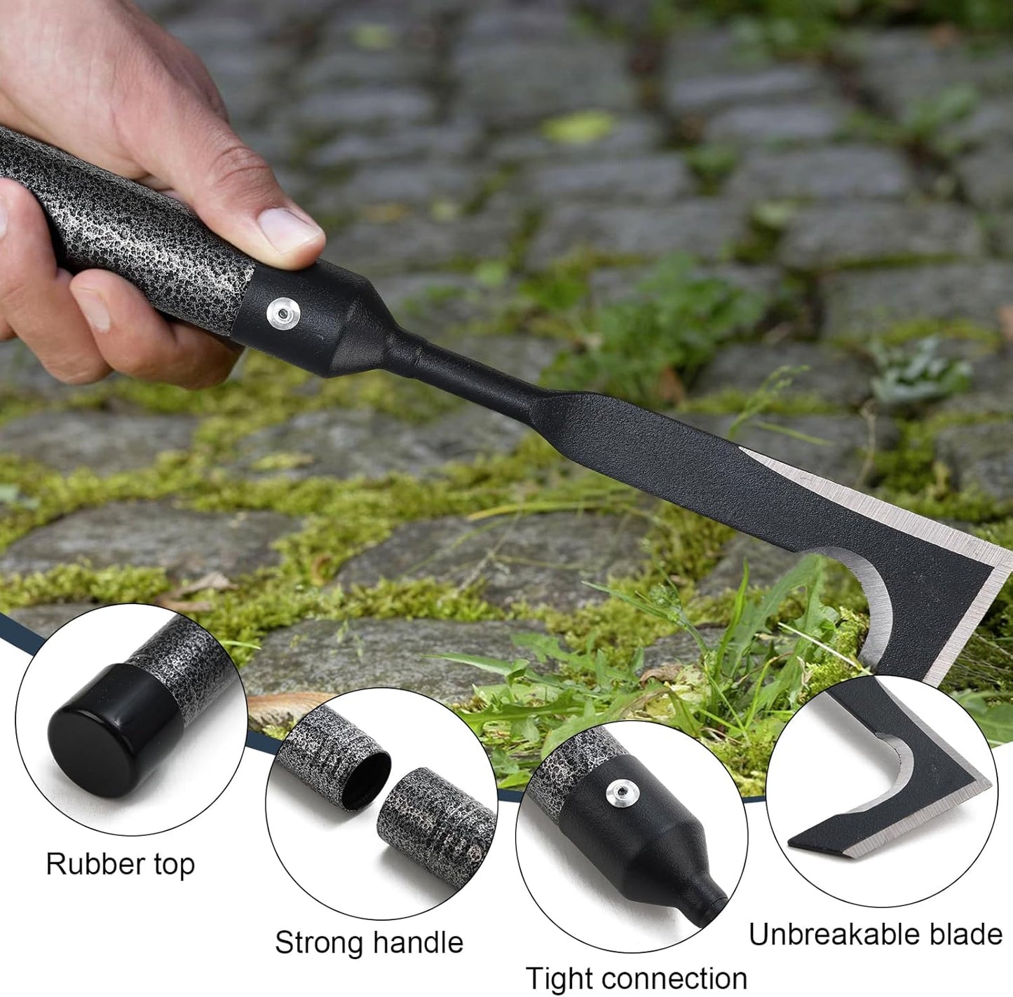 29" Long Handle Crack Weeder, Manual Crevice Weeding Tool Weed Puller for Sidewalk Paver Deck Boards, Gardening Tool for Removing Grass and Weeds from Deck Garden and Wall Crevices