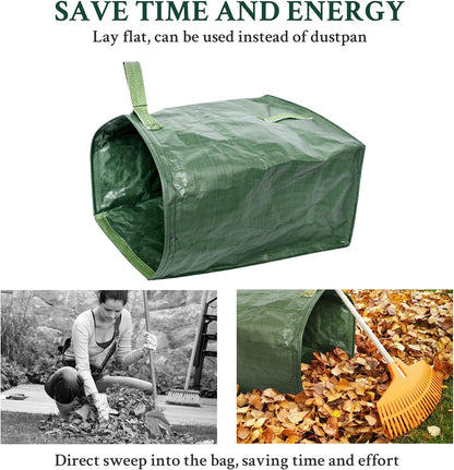 kingsea 2 Pack Yard Waste Bags, Large Yard Dustpan-Type Garden Bag, 53 Gallons Heavy Duty Lawn Pool Garden Leaf Bag for Collecting Leaves Grass Clippings Yard Debris