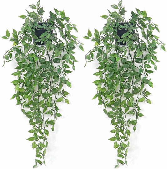 Artificial Hanging Plants Fake Small Potted Plants Faux Mandala Vines Plastic Greenery Plants for