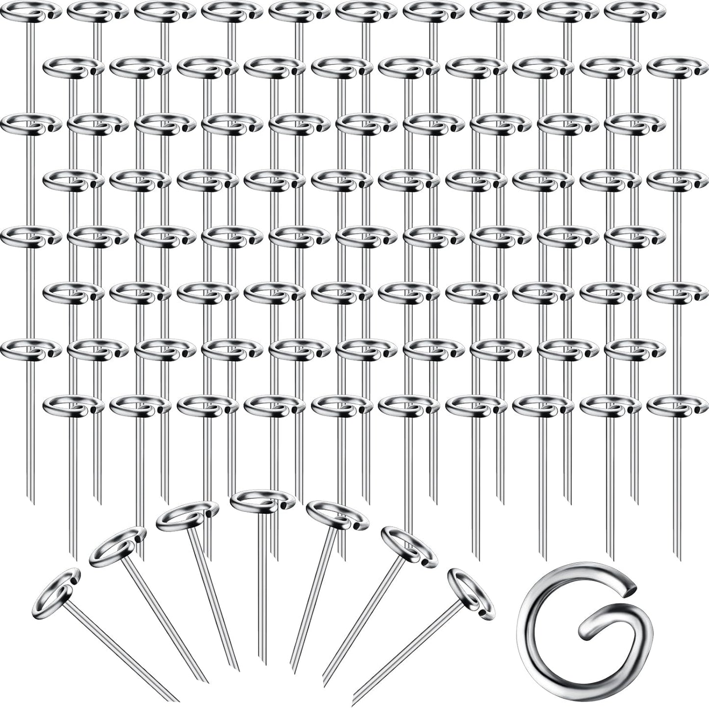 Therwen 100 Pcs Circle Top Landscape Pins Bulk Garden Landscape Staples Galvanized Heavy Duty Stakes Landscape Pins for Landscaping and Securing Lawn Fabric Weed Barrier(4 Inch)