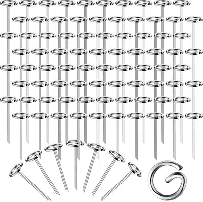 Therwen 100 Pcs Circle Top Landscape Pins Bulk Garden Landscape Staples Galvanized Heavy Duty Stakes Landscape Pins for Landscaping and Securing Lawn Fabric Weed Barrier(4 Inch)
