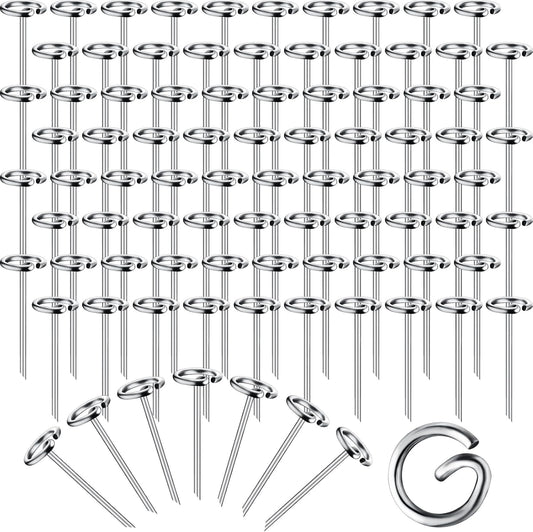 Therwen 100 Pcs Circle Top Landscape Pins Bulk Garden Landscape Staples Galvanized Heavy Duty Stakes Landscape Pins for Landscaping and Securing Lawn Fabric Weed Barrier(4 Inch)